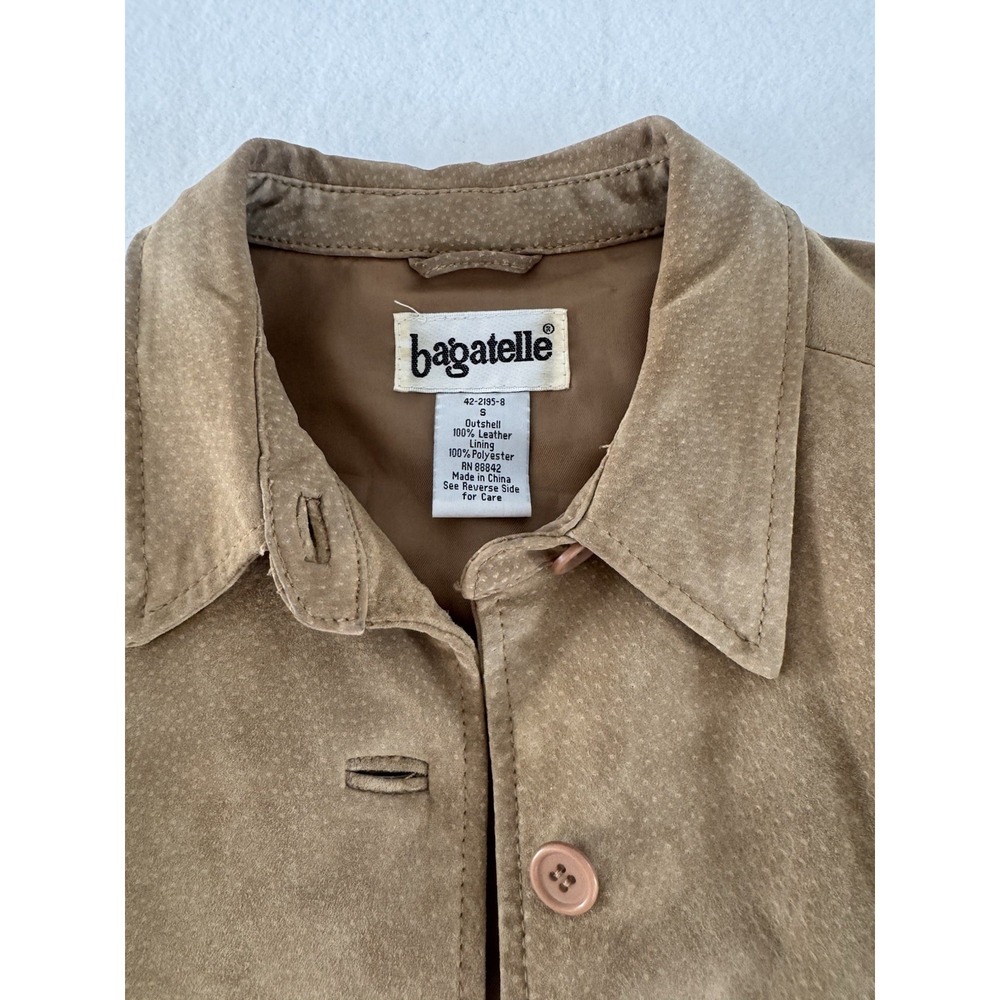 Bagatelle Tan Leather Shirt Jacket Womens Small Brown Button Front Shacket